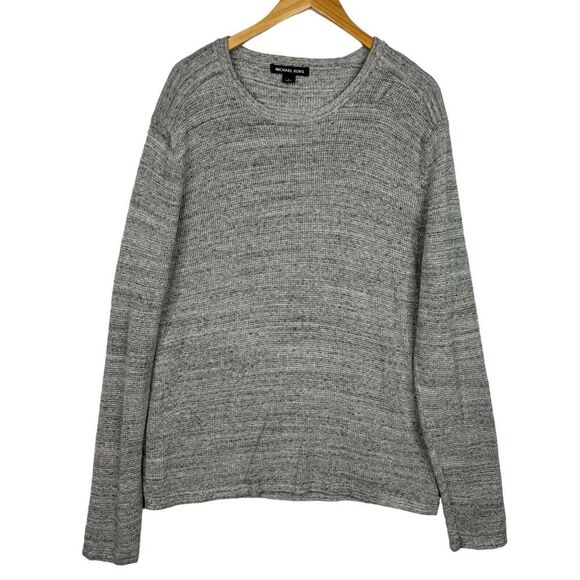 Michael Kors Other - Michael Kors Sweater Mens Large Gray Tight Knit Wool Blend Long Sleeve Pullover